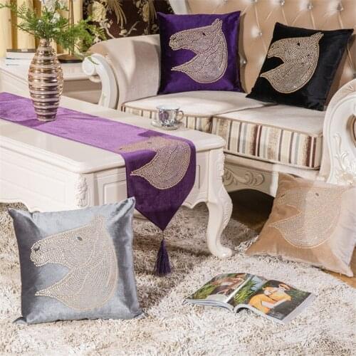 45x45cm Horse head Sofa Pillowcase Pink Cushion Cover Throw Pillow Case Home Sofa Bed Chair Decoration 17.72x 17.72inch