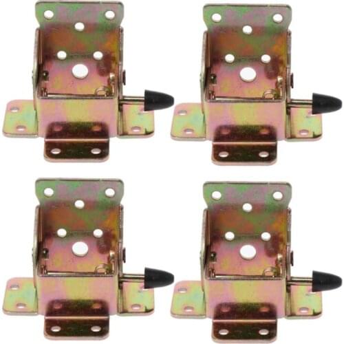 4X Iron Locking Folding Table Chair Leg Brackets Hinge Self Lock Foldable Hinges 55mmx60mmx75mm