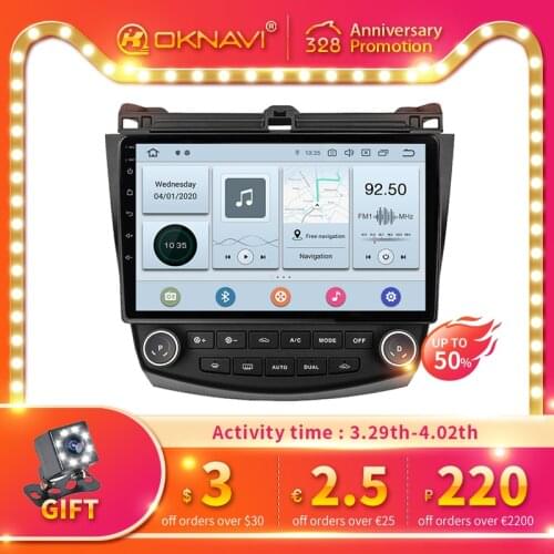 Android 9.0 Auto Car Radio Multimedia Player For Honda Accord 7 2003 2004 2005 2006 2007 GPS Navigation 2 Din No DVD Player
