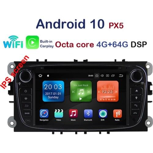 IPS Car Multimedia Player Android 10.0 GPS 2 Din car dvd player for FORD/Focus/S-MAX/Mondeo/C-MAX/Galaxy wifi car radio DSP