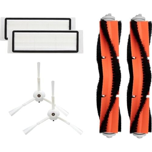 2PCS Side Brush + 2PCS Main Brush + 2PCS Hepa Filter for Xiaomi Vacuum 2 / 1S for Roborock S55 Robot Vacuum Cleaner Accessories