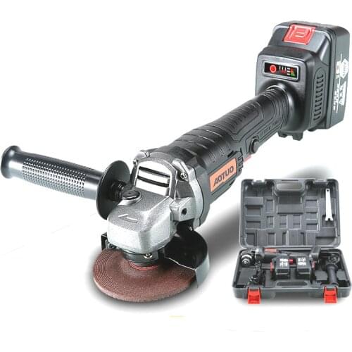 21V Rechargeable Electric Angle Grinder with 2pc Lithium Battery Brushless Cordless Grinding Machine Wood/Metal Cutting Tool