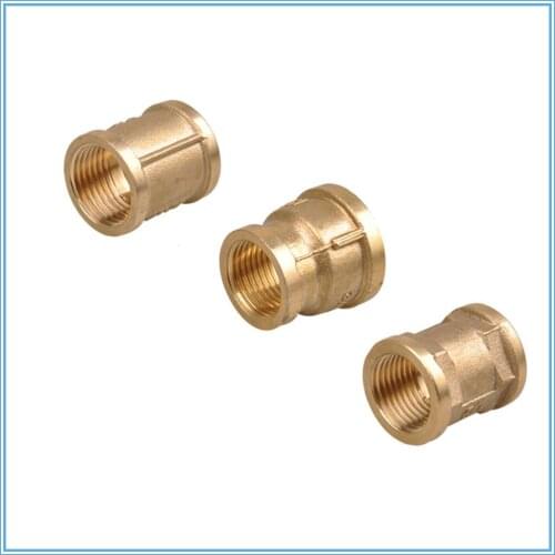 F/F 1/2" Female Thread Brass Pipe Fittings Rounding Nut Rod Connector Coupling Full Port Copper