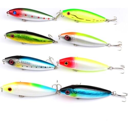 HiUmi 8PC fishing tackle 2015 Hot 3D Minnow Lure 8 color Fishing lure 12g 8cm High Quality Fishing Bait With 6# Hook DW1037