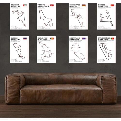 Art Decor Formula 1 Race Circuit Park Zandvoort F1 Circuit Track Layout Wall Art Canvas Painting Silk Poster