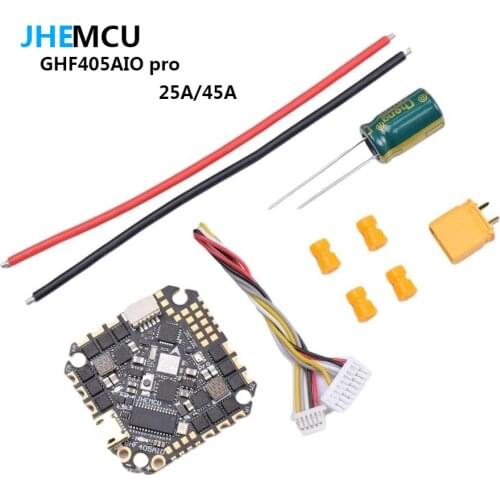 JHEMCU GHF405AIO PRO 25A 45A Brushless FC BEC Flight Controller for Toothpick Racing Drone F4 AIO DJIVTX black box Barometer