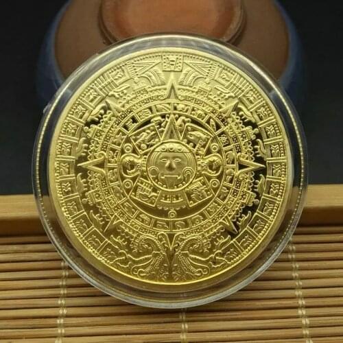 Maya Memorial Coin Pyramids Coins American Coins Mexico Aztec Gold and Silver Foreign Non-currency Coins