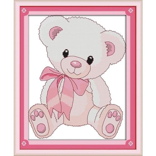 Little bear doll cross stitch kit 18ct 14ct 11ct count printed canvas stitching embroidery DIY handmade needlework
