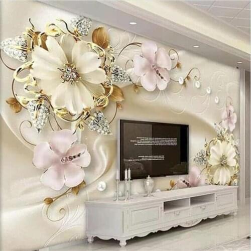 Beibehang Custom Wallpaper Mural Modern Gorgeous European Jewelry Art Background Wall Living Room Decoration Painting