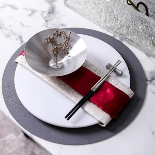 New Chinese Model Room Tableware Set Soft Decoration Villa Dining Stainless Steel Bowl Table Decor Table White Round Marble Tray