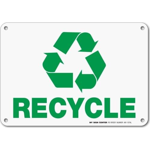 Recycle with symbolism - 50.80 cm x - 0.10 rust-colored free aluminum - Made in the United States - UV protection