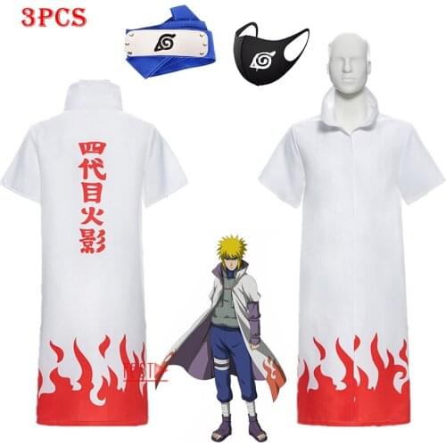 Anime Boruto Character Minato Namikaze Cosplay Cloak White Cape Fourth Yondaime Headband Stand-up Collar Costume Props Woman Man