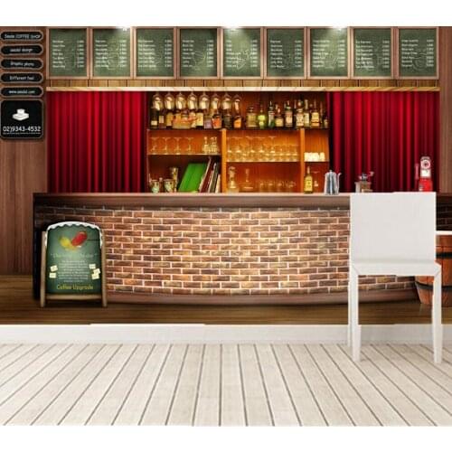 Custom 3D retro bar murals,coffee shop bar living room tv sofa background bedroom photo mural wallpaper papel de parede