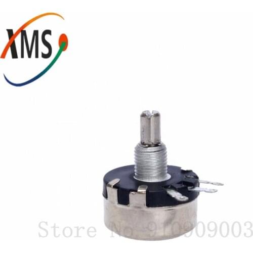 2pcs WX110 (010) 6mm Round Metal Shaft Single Turn Wire resistor Wound Potentiometer 1k 2.2k 3.3k 4.7K 5.6k 6.8k 10k 22k ohm