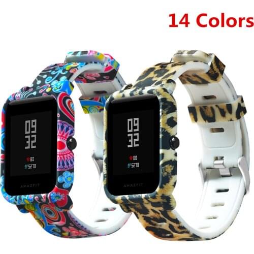 Watch Band+Protective Case 2in1 For Xiaomi Amazfit Bip Smart Watch Strap PC Cover For Amazfit GTS/Bip Youth Silicone Bracelet