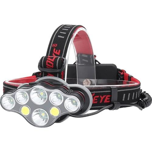 Usb Led Headlamp Headlight Rechargeable 18650 Flashlight Head Lamp 8 Modes Cob T6 Camping Fishing Hunting Light