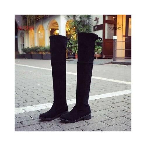 2018 New Shoes Women Boots Black Over the Knee Boots Sexy Female Autumn Winter lady Thigh High Boots Size 35-39