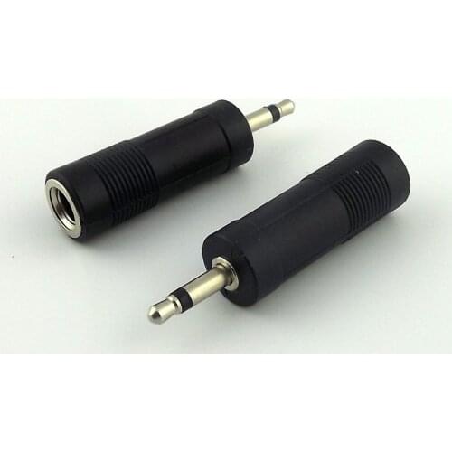 10pcs 3.5mm 1/8" Male Plug Mono to 6.35mm 1/4" Female Jack Audio Adapter Converter