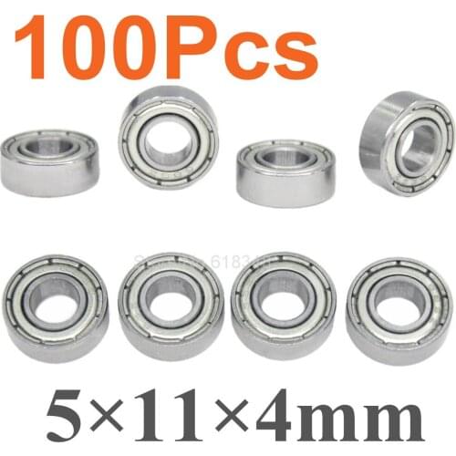 100pcs Ball Bearings 5x11x4mm Metal Shield For Traxxas HPI Associated Tamiya Kyosho Axial Upgrade Parts