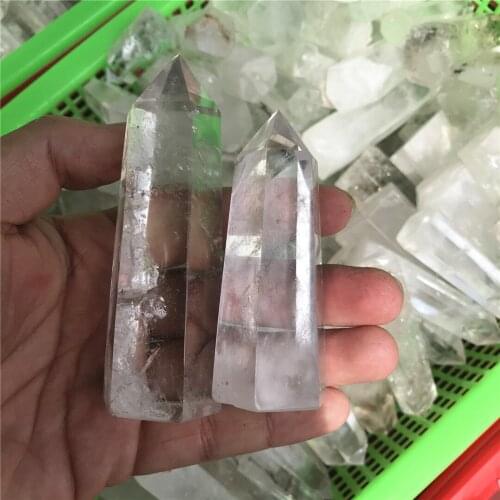 2pcs 60-80mm Natural crystal Single Point Healing Crystal Wand Reiki Chakra Stones Crystal Healing Prism for Reiki