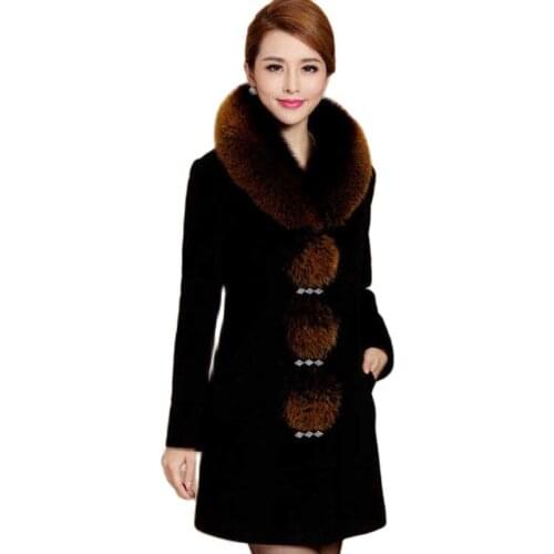 2020 Women Coat outerwear winter clothing fashion warm woolen blends female elegant woolen coat