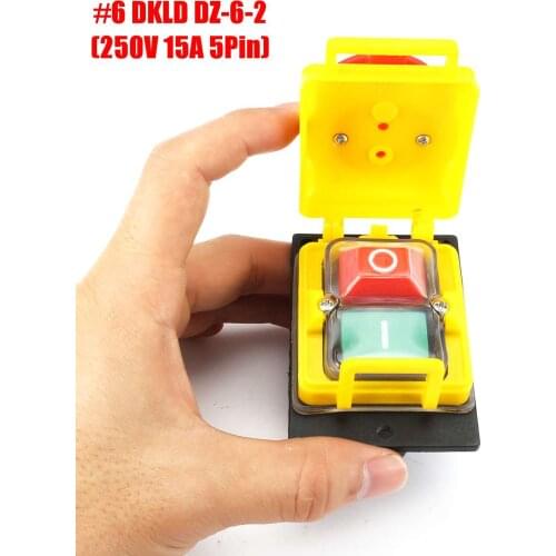 250V 15A IP54 Start Stop Switch No Volt Release With Emergency Stop Waterproof Push Button Electromagnetic Switch for Machine