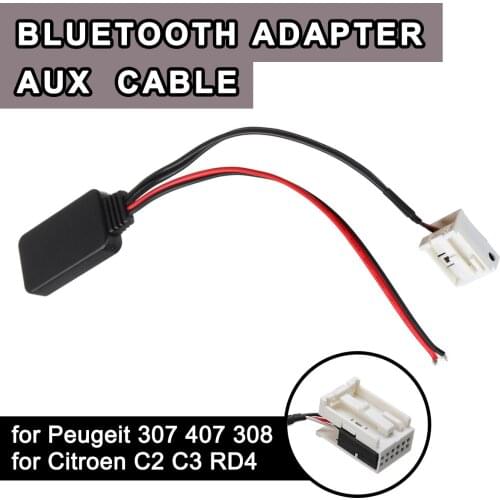 Car Wireless Radio Stereo AUX-IN Aux Cable Adapter 12Pin bluetooth Module for Peugeot 207 307 407 308 for Citroen C2 C3 RD4