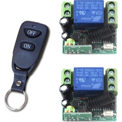 DC12V Mini Wireless Remote Control Transmitter Distance Switch with 2-Button ON OFF Smart Remote Control