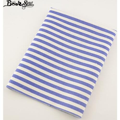 Booksew Light Pruple Strip Cotton Linen Fabric Home Sewing Tissu For Tablecloth Pillow Bag Curtain Cushion Decoration Zakka CM