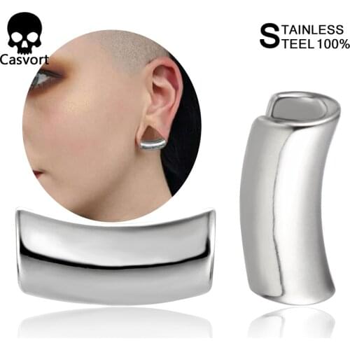 Casvort 2 PCS Ear Lobe Cuff Ear Gauge Plugs Ear Tunnels Stretcher Lobe Weightsfor Women Clip on Cartilage Body Jewelry