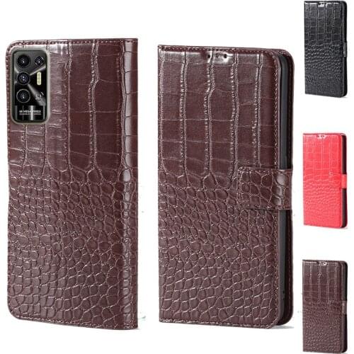 Luxury Crocodile design Flip Leather Wallet Phone Case For Tecno Pova 2 Phone cover card slot