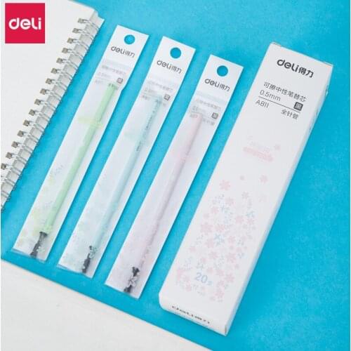 Deli Erasable Pen Refill Lot 100pcs Cute Flower Gel Ink Refills for Erasable Pens School Office Accessories Kawaii Stationery