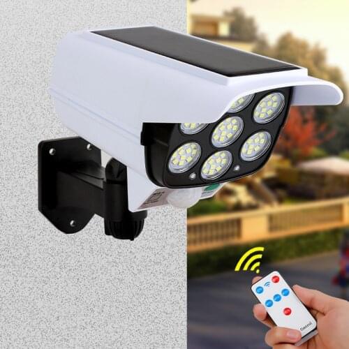 Motion Sensor Solar Led Light Outdoor Garden Decoration Waterproof IP65 Street Lamp Security Dummy Camera with Remote Control