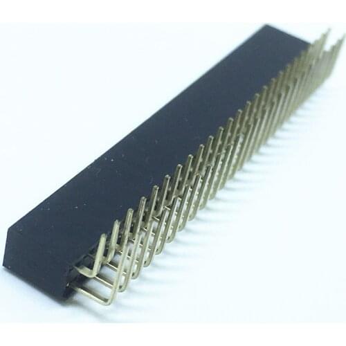 Double row socket 2.54 mm 20P/40P/60P/80P 90 degree bend foot, straight socket
