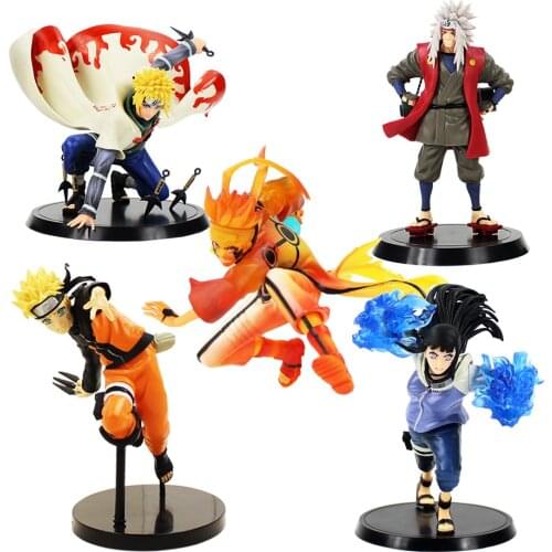 5Styles 14-18cm Naruto Figure Ninja Minato Jiraiya Hyuga Naruto Kurama Shippuden PVC Action Figure Toy Collectible Model Gift