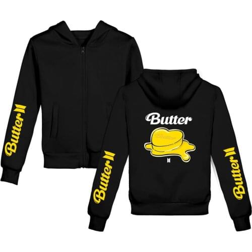 3 To 14 Years kids hoodies Bangtan Boys Sweatshirts Kpop Zipper Hoodies New album Butter Hoodie Girl Children Clothes tops