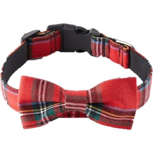 Katu Pet Cloth Pet Dog Cat Necklace Bow Tie Collar Adjustable Plaid Bow Ties Necktie Collar Lovely Dog Cat Puppy Pet Kitty