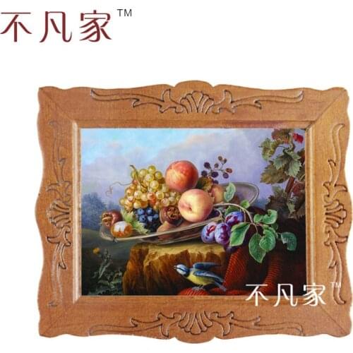 Wholesale Dollhouse 1:12 scale miniature classical beautiful fruits oil Home Decorations Painting Frame D-8