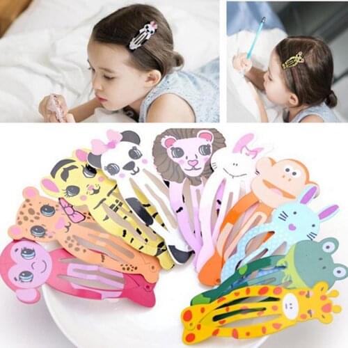 LOEEL 2Pcs/set New Cartoon Animal Barrettes Kids Headwear Giraffe Leopard Lion 19 Kinds Animal Design Hairpin for Girl Headdress