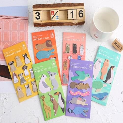 2packs/lot Cute Creative Animal Sticky Message Planner Stickers kawaii Fashion Notepad Note Stickers Stationery for Children