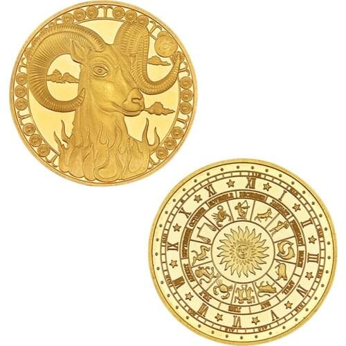 New 2020 Hot 12 Constellation Challenge Coins Souvenir Western Astrology Embossed Collectible Commemorative Coins Holiday Gifts
