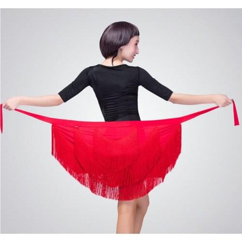 2020 New Style Tassels Triangular Binder yi pian qun Adult Skirt Latin Dance Clothing Womens Hip Scarf Practice Skirt