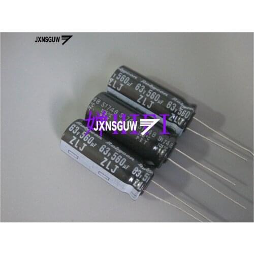 20PCS NEW RUBYCON ZLJ 63V560UF 12.5X30MM Aluminum electrolytic capacitors 560uF/63v 105 degrees 560UF 63V