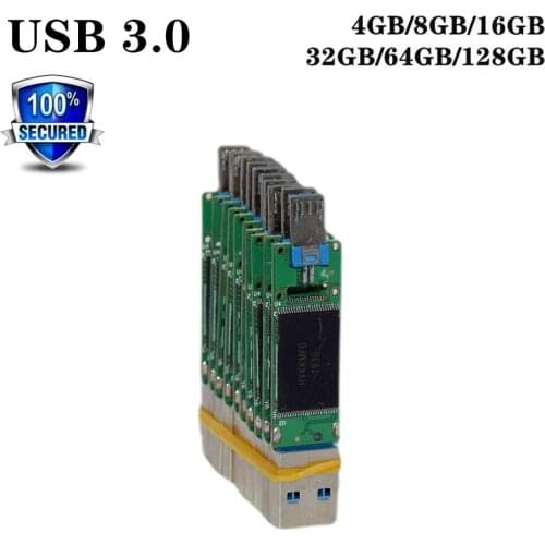 Wholesale Plug and play OTG USB3.0 High speed memory flash 8G 16GB 32GB 64GB 128G short U disk semi-finished chip pendrive