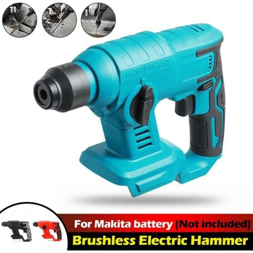 Rechargeable Brushless Electric Hammer Multifunction Impact Drill Rotary Hammer Power Tool for 18V Makita Lithium Battery