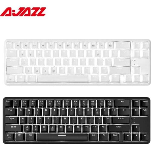 Mini Wireless Bluetooth 5.0 Type C Mechanical Gaming Keyboard Portable 68 Keys Ajazz K680T Type-C USB Wired Keyboard LED Backlit
