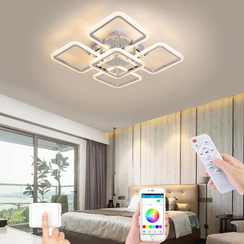 New modern living room bedroom LED chandelier APP remote dimming ceiling lamp home lighting