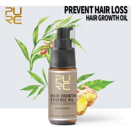 PURC 20ML Fast Hair Growth Essence Oil Ginger Hair Growth Serum Nourishing Soften Treatment Hair Loss Repair Damaged Hair