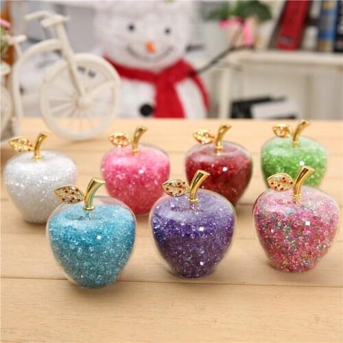 Rainstone Crystal Apple Paperweight Glass Pretty Gifts Crafts Art&Collection Christmas Home Wedding Gifts Decoration Accessories