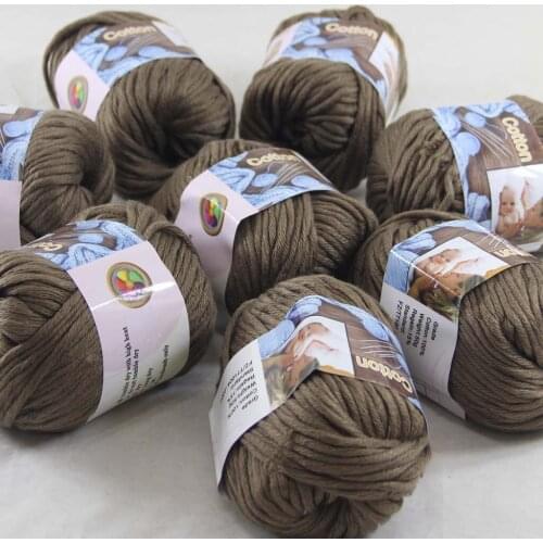 Sale 8Ball x 50g Super Soft Pure Cotton Chunky Shawl Hand Knitting Yarn Scarves Shawls 42213 Mocha Brown